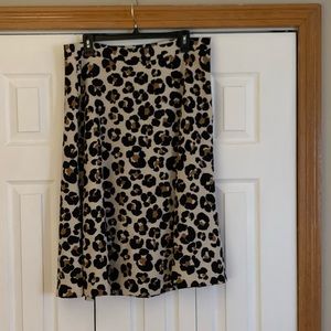 Ann Taylor factory animal print midi skirt